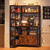 Coffee Bar 6 Tier with Storage Cabinet, Vintage Industrial Microwave Stand with 6 Hooks