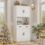 Modern Kitchen Hutch Bar Cabinet with Microwave Stand, Wood Buffet Sideboard with Hutch