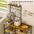 Bakers Rack with Power Outlet, Kitchen Microwave Stand with 10 S-shaped Hooks