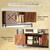 Kitchen Microwave Stand with Cabinets, Coffee Bar Table Station with Storage