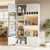69" Tall Kitchen Pantry Storage Cabinet with LED Lights & Wine Rack & Microwave Stand