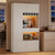 69" Tall Kitchen Pantry Storage Cabinet with LED Lights & Wine Rack & Microwave Stand