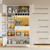 69" Tall Kitchen Pantry Storage Cabinet with LED Lights & Wine Rack & Microwave Stand