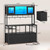 47.2'' Microwave Stand with Storage, Kitchen Coffee Bar Cabinet with Glass Door