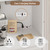 Kitchen Pantry Cabinet with Charging Station, Modern White Kitchen Hutch with Microwave Stand
