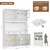 Kitchen Pantry Cabinet with Charging Station, Modern White Kitchen Hutch with Microwave Stand