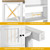 White Baker Rack with Power Outlet and Storage, Farmhouse Microwave Stand