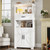 55" Tall Kitchen Pantry, Farmhouse Storage Cabinet with Doors