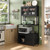 Industrial Microwave Oven Stand with Shelves, Kitchen Utility Storage Shelf with Cabinet