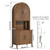 Large Kitchen Storage Cabinet with Fluted Doors and Microwave Stand