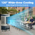 19 Gal Large Swamp Cooler Air Conditioner with 120°Oscillation, 3 Speed, 8 Ice Pack, Metal Frame Portable Evaporative Air Cooler for Garage, Warehouse