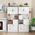 Tall Kitchen Storage Cabinet, Kitchen Hutch with Microwave Stand & Barn Doors