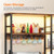 Microwave Stand with Sliding Barn Door, Coffee Bar Cabinet with 6-S Hooks