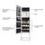 Full Body Makeup Dressing Mirror Jewelry Storage Cabinet  Archaize PVC Wood Grain Coating Upright Square  with LED White[US-W]