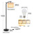 Standing Lamp Tall Industrial Floor Lamp Reading for Bedroom, Office (9W LED Bulb, Beige Lampshade Included) -Black
