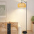 Arc Floor Lamps for Living Room Rattan Boho Floor Lamp with Remote Control,Dimmable LED Floor Lamp
