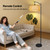 Arc Floor Lamps for Living Room Rattan Boho Floor Lamp with Remote Control,Dimmable LED Floor Lamp
