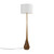 Globe Electric Novogratz x Globe Harrington 65" Floor Lamp, 2-Tone Faux Wood Base, White