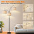 Dimmable Floor Lamp - 3 Lights Arc Floor Lamps for Living Room, 1000LM Modern Tall Standing Lamp With Beige Shades & Heavy Base