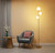 Fiqevs 3 Globe Floor Lamp Mid Century Modern, Gold Standing Lamp with Frosted Glass Shade & LED Bulbs for Living Room Bedroom Office