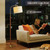 66” Walnut Gold Floor Lamp for Living Room, 1200 Lumens 3-Level Brightness Arc Floor Lamp for Bedroom