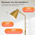 High-end Gold Brass Floor Lamp Bright 12W LED Light, Adjustable in Three Colors and Height for Living Room Bedroom Office