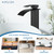 Vessel Sink Faucet Matte Black, Tall Waterfall Bathroom Faucet, Single