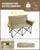 FanttikOutdoor Zeta L11 Duo Pro Double Camping Chair, 2 Person Portable Folding Couch, High Strength Loveseat with Cup Holder & Carry Bag for Travel, Games, BBQ, Backyard, Support up to 600 lbs, Khaki