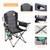 Northroad Oversized Camping Chair, Full Padded Outdoor Folding Chair Support 350 LBS, Heavy Duty Lawn Chair w/Cup Holder, Cooler Bag, Shoulder Straps for Adult-Black