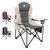 Northroad Oversized Portable Camping Chair, Full Padded Outdoor Folding Chair Support 350 LBS, Heavy Duty Lawn Chair with Cup Holder, Cooler Bag, Lumbar Support, Head Pocket for Adult-Beige