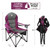 Northroad Oversized Portable Camping Chair, Full Padded Outdoor Folding Chair Support 350 LBS, Heavy Duty Lawn Chair with Cup Holder, Cooler Bag, Lumbar Support, Head Pocket for Adult (Purple)