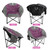 Northroad Folding Compact Camping Moon Chair, Outdoor Padded Saucer Round Chair w/Cup Holder Supports up to 300 lbs for Beach Hiking Fishing Picnic Lawn,Purple&Grey