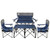 Northroad Folding Camping Chair Set of 4,Portable Collapsible Conversation Set w/1 Sofa,2 Single Chairs and 1 Table for Family Patio,Outdoor Travel,Beach(Blue)