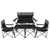 Northroad Folding Camping Chair Set of 4, Portable Collapsible Conversation Set w/1 Sofa, 2 Single Chairs, 1 Table for Family Patio, Outdoor Travel,Beach(Black)