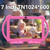 PEICHENG Kids Tablet 7 inch Android 12.0 for Toddler, 4GB RAM 32GB ROM Bluetooth IPS Screen Parental Control Dual Camera Shockproof Case for Educational Games, (Pink)