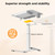 JYLH JOYSEEKER Mobile Standing Desk with Drawer, 28" Rolling Desk with Cup Holder and Hooks, Portable Laptop Cart on Wheels, Height Adjustable Workstation with Storage for Home Office, White