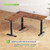 Huuger L Shaped Standing Desk with Power Outlets, 63 x 55 Inch Height Adjustable Computer Desk for Bedroom, Corner Stand up Desk for Home and Office, Work and Study, Rustic Brown