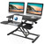 FITUEYES Height Adjustable Standing Desk 32” Wide Sit to Stand Converter Stand Up Desk Tabletop Workstation for Dual Monitor Riser FSD308001WB