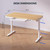 SANODESK Standing Desk with Drawer, Electric Height Adjustable Home Office Desk with Storage & USB Ports, 55 inch Maple Wood Tabletop/White Frame