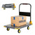 Push Cart Dolly – Foldable Heavy-Duty Flatbed Platform Cart with 360° Rotating Wheels for Moving, Ideal for Food Trucks and Trailers, 660 lb Load Capacity, BlackGray