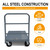 DMC-FPPS 24"x48" Heavy Duty Steel Platform Truck, 2200 lbs Load Capacity Flatbed Hand Truck, Flatbed Cart & Platform Cart with 6" Solid Rubber Casters for Warehouse & Material Handling