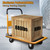 LEADALLWAY Platform Truck Large Size 880lbs Foldable Push Cart 35.8x24x34.3inches Yellow with 2 Ropes