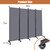 Room Divider Portable 88'' Partition Room Dividers and Folding Privacy Screens 4 Panel Wall Divider for Room Separation，Freestanding Fabric Room Divider Panel with Wheels for Home Office Hospital