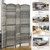 HOMCOM Room Divider, 6 Ft 6 Panel Folding Privacy Screen, Hand-Woven PP Wall Partition with Pine Wood Frame, Freestanding Room Separator for Bedroom, Home Office, No Assembly, Mixed Gray