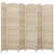 HOMCOM Room Divider, 6 Ft 6 Panel Folding Privacy Screen, Hand-Woven PP Wall Partition with Pine Wood Frame, Freestanding Room Separator for Bedroom, Home Office, No Assembly, Washed Oak