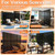 MTART Metal Privacy Screen 72" H x 47.2" Decorative Outdoor Privacy Screen Privacy Panel with Stand for Balcony Deck Patio Lawn Garden, Privacy Fence (Black-Louvered)