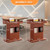 JIANSMZ Wooden Lectern Podium Stand with Drawers - Adjustable Height Speaking Lectern for Churches Classrooms and Conferences - Three-Layer Storage (Teak 31.5" x 20")