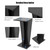 JIANSMZ 110cm Black Lectern Podium Stand Adjustable Wooden Presentation Desk for Public Speaking Conferences Debates Events - Professional Reading Stand