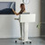 JIANSMZ Lecterns Lectern Podium Stand, Mobile Laptop Lectern Podium Stand, Height Adjustable Podium Pulpits, Portable Floor Standing Podium with Wheels, Sit-to-Stand Desk for Cla
