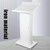 JIANSMZ Podium Stand, Floor Standing Podium, Lectern Podium for Classroom, Churches, Auditorium, Meeting Room, Reception Desk of Podium with Adjustable Shelf(White)-1